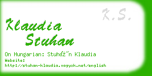 klaudia stuhan business card